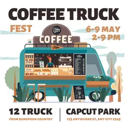Food & Beverage Coffee Truck Festival Poster Template Instagram Post