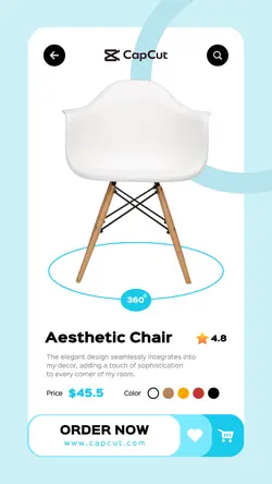 Aesthetic Chair Product Display UI Style Story
