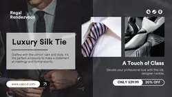 Necktie Promotion Facebook Cover Grey White