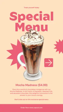 Cafe Special Menu Instagram Story