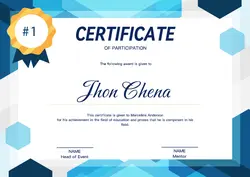 Non-Marketing-Certificate Blue Gradien Modern