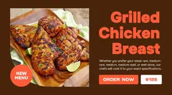 Brown Modern Grilled Chicken Promotion Facebook Ad