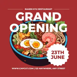 Food Ramen Grand Opening Display Instagram Post