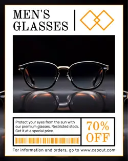 Fashion Industry Men's Glasses Promotion Instagram Portrait
