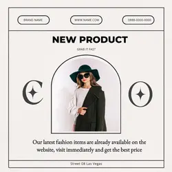 Fashion Item New Product Display Instagram Feed