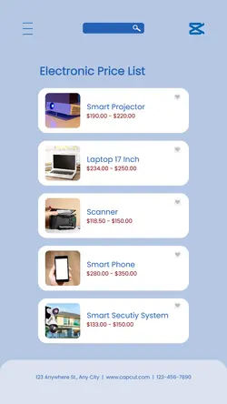 Electronic Pricelist Instagram Story