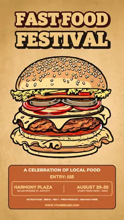 Fast Food Festival Vintage Style for Instagram Story