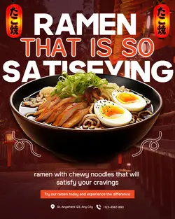 Red Modern Ramen Promotion Sale Instagram Post