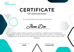 Non Marketing Minimalist Certificate Design