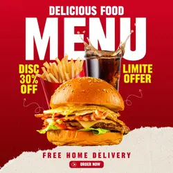 Red Delicious Food Menu Promotion Sale