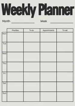 Non-marketing Planner & Schedule Minimalist