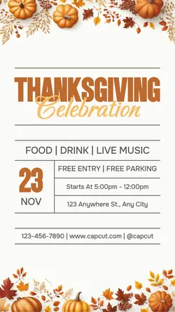 Thanksgiving Party Instagram Story