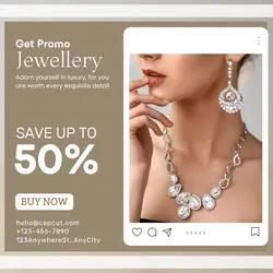 Minimalist necklace and jewelry accessories product promotion template