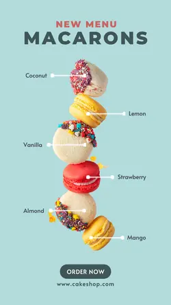 Food Cookies Macarons New Menu Instagram Story