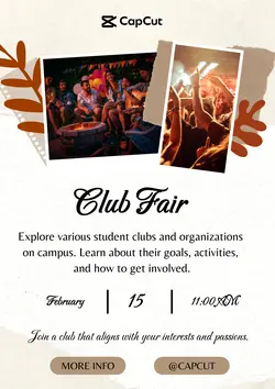 Non-Marketing Campus Activities Brown Aesthetic