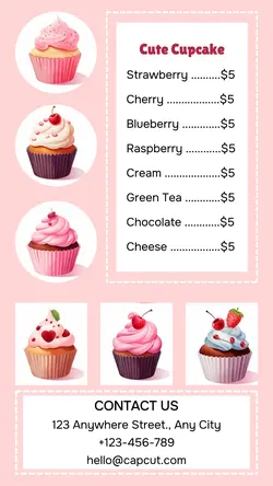 Food Cute Cupcake Menu