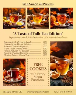 Food & Beverage Autumn Tea Menu Instagram Portrait