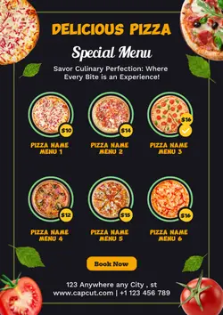 Non-marketing Pizza menu