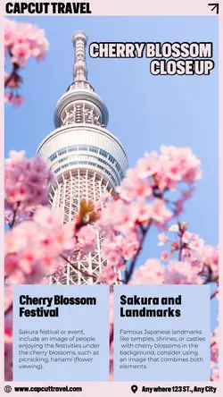 Travel Cherry Blossom Close up Instagram Story