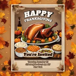 Happy Thanksgiving Party Invitation Linkedin Post