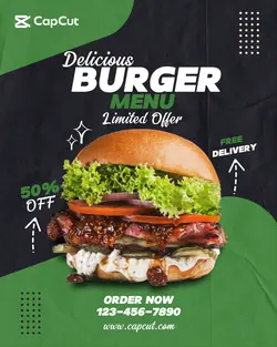 Food Burger Instagram Post Green