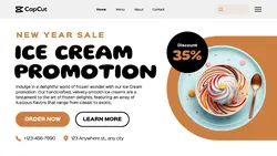 Ice Cream New Year Sale Promotion Website