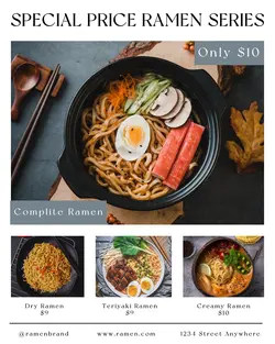 Food Special Ramen Price Display Instagram Feed