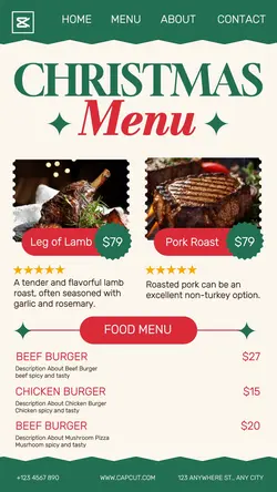Christmas Menu Instagram Story