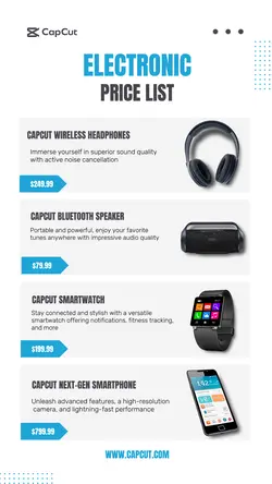 Electronic Pricelist Instagram Story