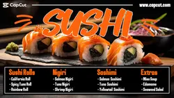 Food Sushi Menu Display Twitter Post
