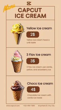 Food & Ice Cream Menu Instagram Post
