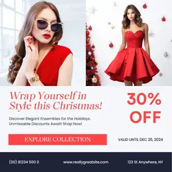 Chistmas Fashion Promo Red Minimalist