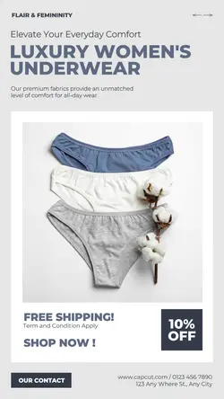 Fashion Women Underwear Sale Instagram Story