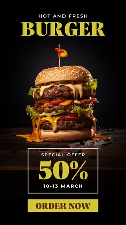 Delicious Burger Promotion for Social Media Post