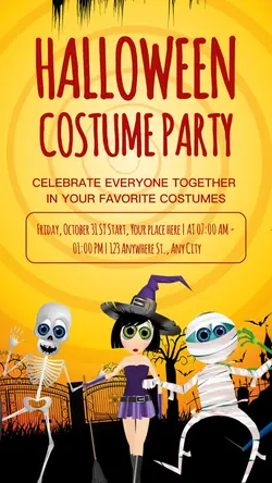 Halloween Costume Party Illustration Instagram Story
