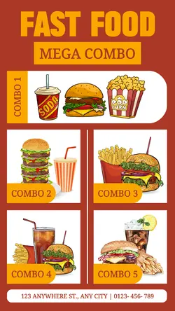 Fast Food Mega Combo Promotion Instagram Story