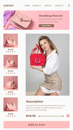 6 Multi-product Image Bag Woman Pink Style for Instagram Story