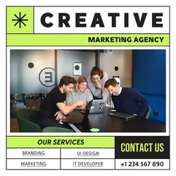 Flat Creative Agency Business Instagram Post