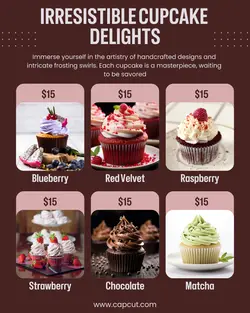 Cupcake Menu Display Instagram Portrait