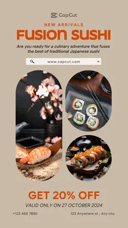 Fusion Sushi Promotion Instagram Story