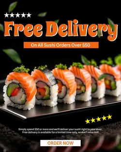 Black Sushi Promotion Sale Instagram Post