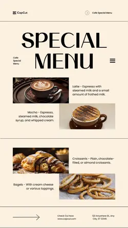 Cafe Special Menu Instagram Story