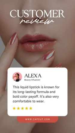Beauty Product Customer Review Instagram Story