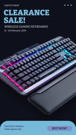Electronic Gaming Keyboard Sale Instagram Story