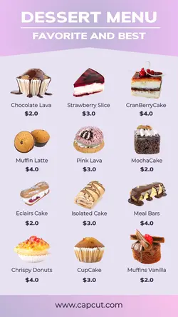 Favorite Dessert Menu Instagram Story