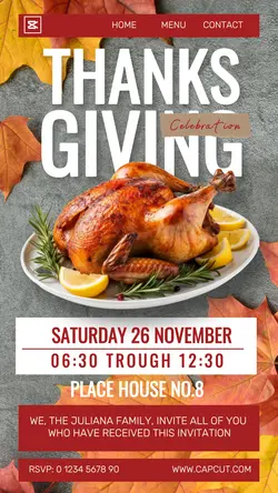 Thanksgiving Invitation Instagram Story