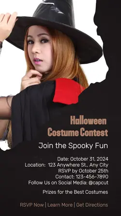Black Halloween Costume Contest Instagram Story