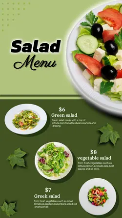 menu salad instagram post green