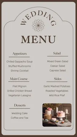 Wedding Food Menu Instagram Story