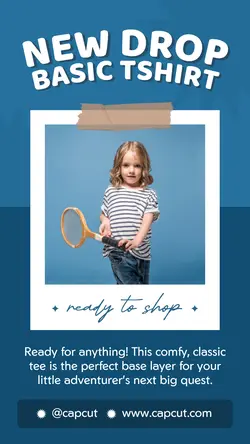 Blue Minimal Kids Fashion Product Dispaly Story